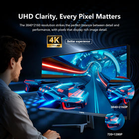 Close-up of the YXPC 32-inch panel at 60Hz with AMD FreeSync for smooth gameplay.