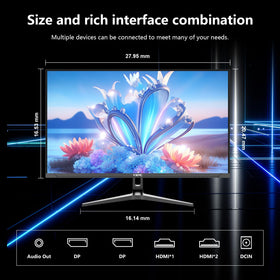 YXPC compact 32-inch monitor fits neatly on a small desk or console.