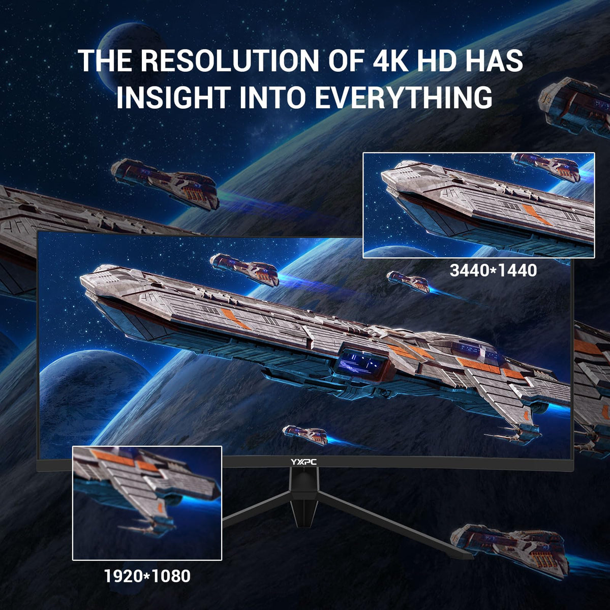YXPC 34-inch monitor with 240Hz refresh for smooth gameplay