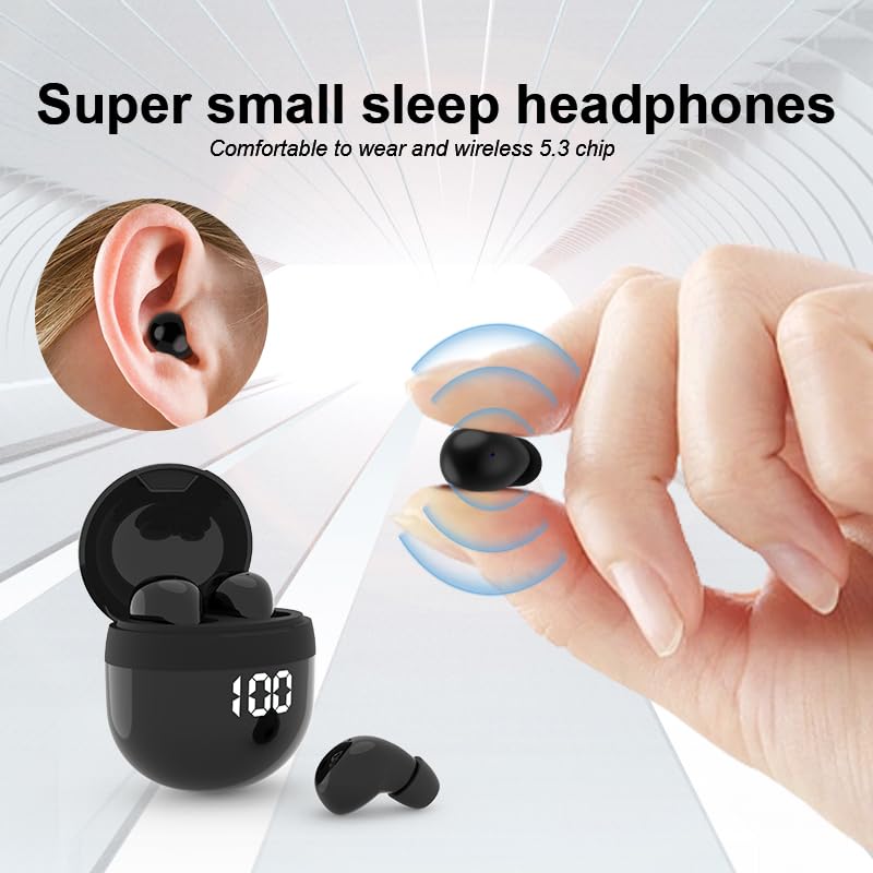 YXYKODM earbud placed in ear showing low-profile fit and invisible look benefit
