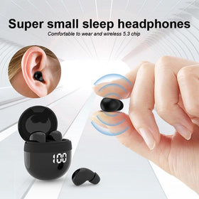 YXYKODM earbud placed in ear showing low-profile fit and invisible look benefit