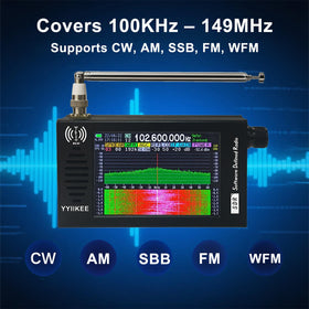 yyiikee portable SDR radio retractable antenna enables better signal reception outdoors.