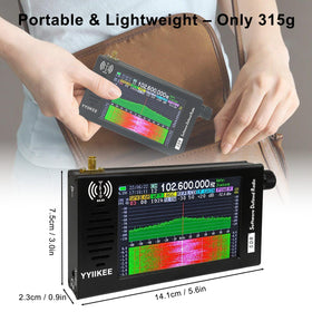 yyiikee portable SDR radio waterfall view helps visualize signal changes.