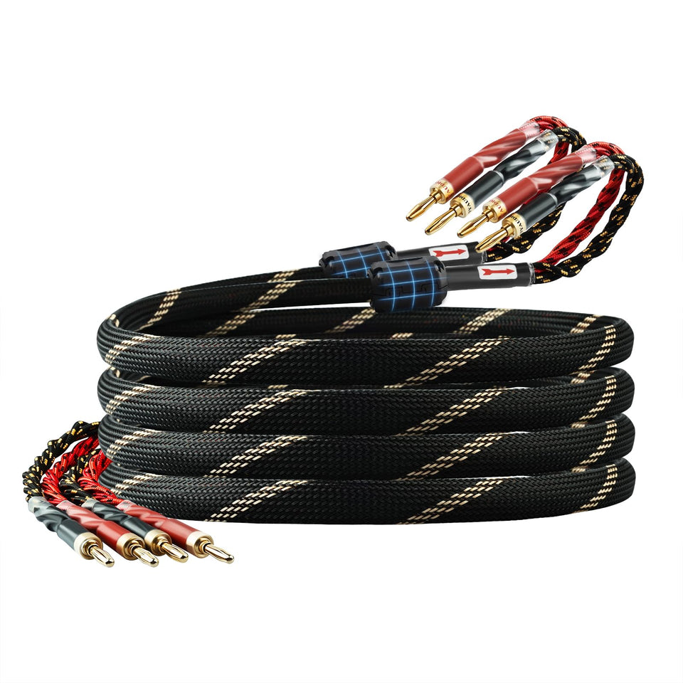 YYTCG front packaging showing 8.2ft audiophile speaker cable, clear product ID and benefit