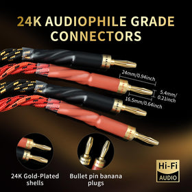 YYTCG cable connected to an amplifier showing stable fit and improved audio reliability