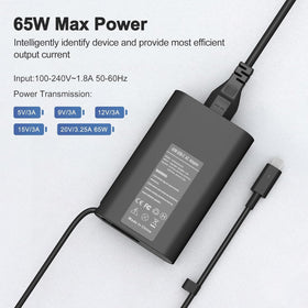Close-up of the USB-C port on the YZAESHAY Dell charger, versatile power delivery.