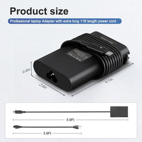 Compact travel-ready YZAESHAY Dell charger designed for easy packing.