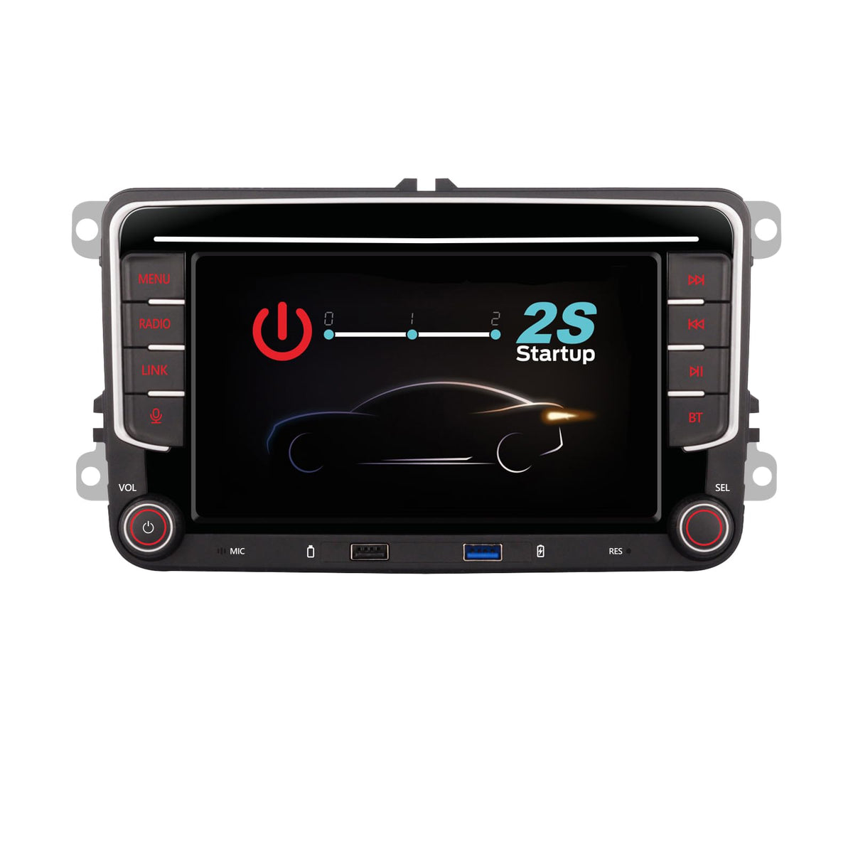 YZKONG VW car stereo IPS touch screen for clear, responsive display