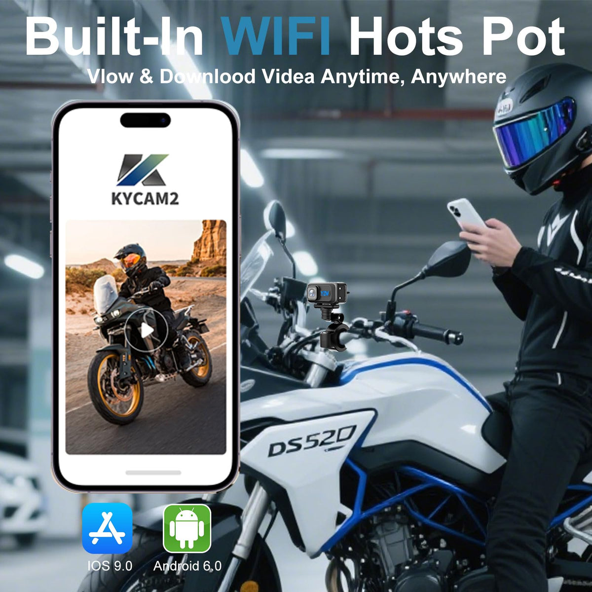 YZW MT100 with included 64GB SD card ready to record immediately