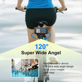 YZW MT100 mounted on handlebar demonstrating stable view while riding