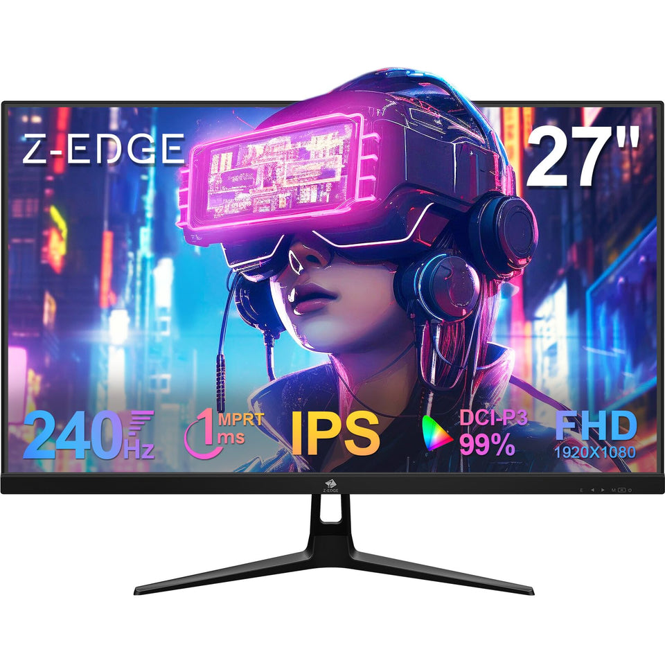 Z Z-EDGE 27-inch IPS gaming monitor front view with smooth motion for fast gameplay.