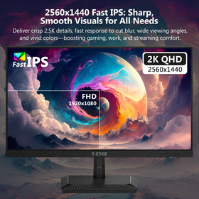 Z Z-EDGE G27IS IPS panel ensures vibrant colors and wide viewing angles