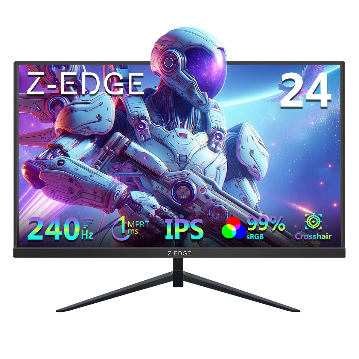 Z Z-EDGE UG24PJ front view with frameless bezel for immersive gaming.