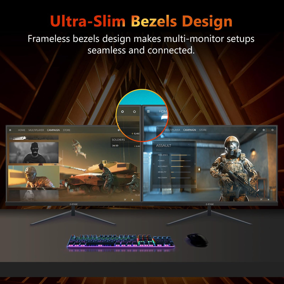 UG25I ergonomic stand and VESA compatibility for flexible mounting.