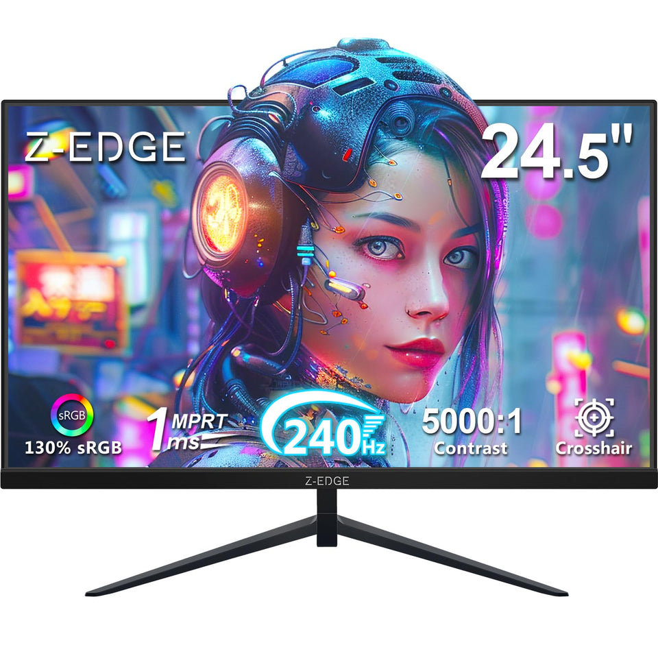 Z Z-EDGE UG25I frameless bezel front view for immersive gaming.