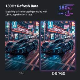 Z Z-EDGE UG27 demonstrates smooth up to 180Hz refresh for fluid gameplay
