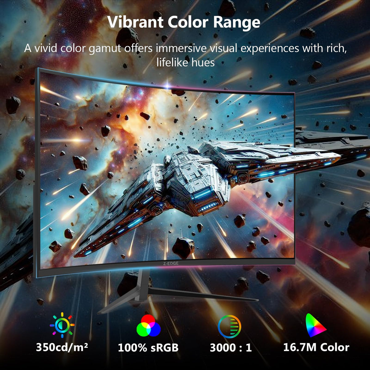 Z Z-EDGE UG27 shows 1ms response for quick action in games
