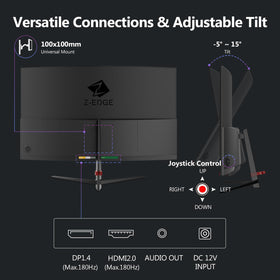 Z Z-EDGE UG27 ergonomic stand enables flexible positioning