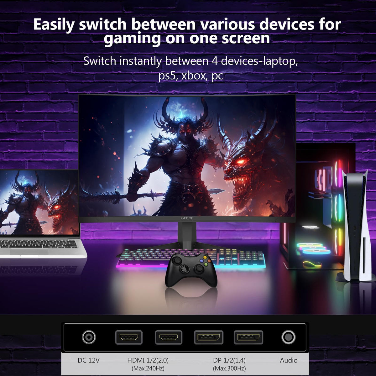 Z-EDGE UG27S three-sided borderless design for expansive views.