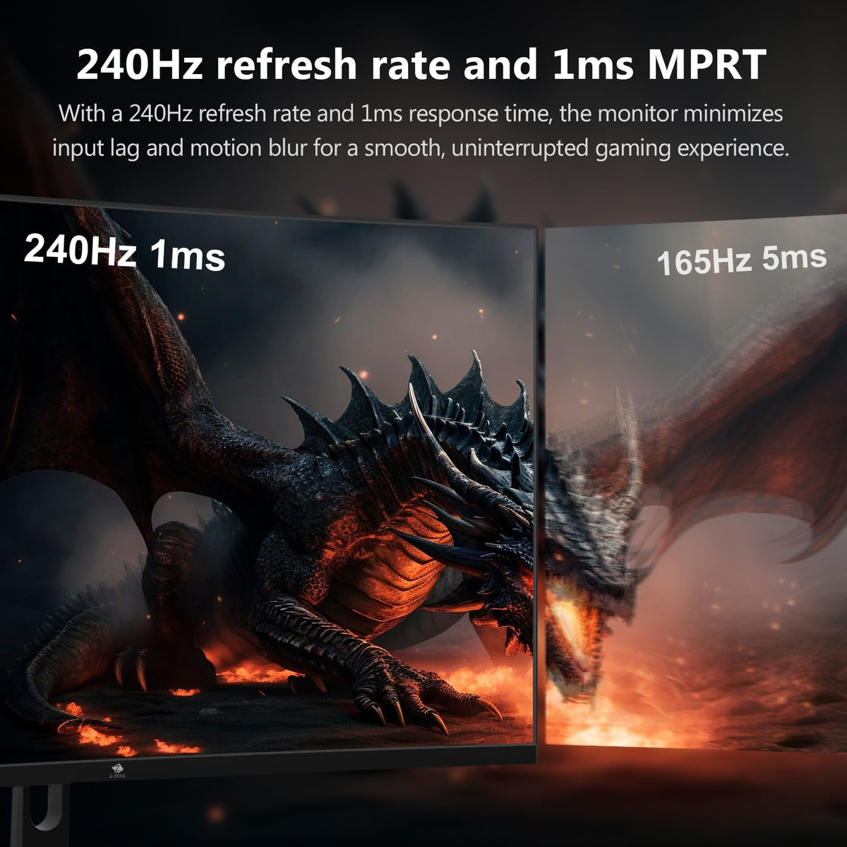 Z-EDGE UG32P 240Hz gaming refresh rate delivers smoother motion for fast action.