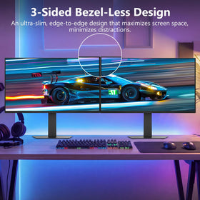 Z Z-EDGE X27 height-adjustable stand supports comfortable viewing and setup.