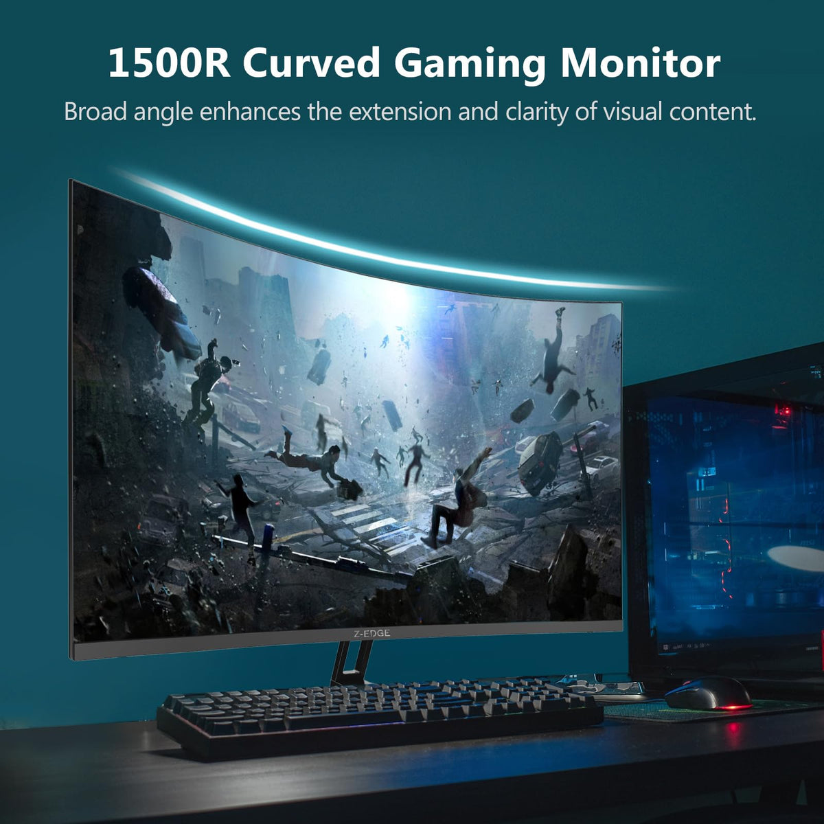 Z Z-EDGE 32-inch monitor flicker-free lighting highlights eye comfort during extended sessions.