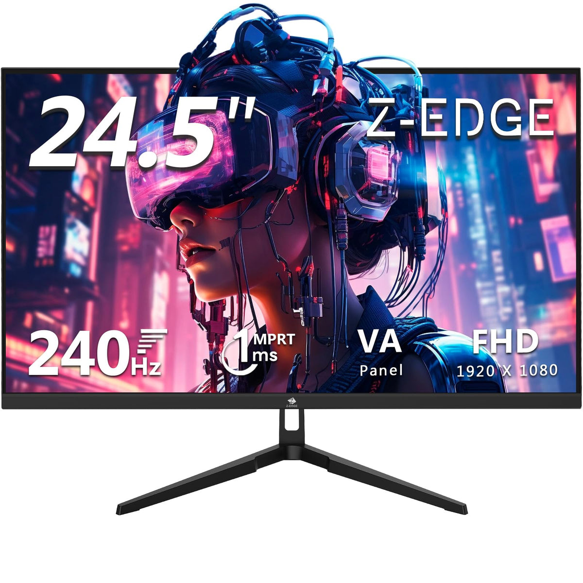 Z Z-EDGE UG25F front view with frameless design for immersion