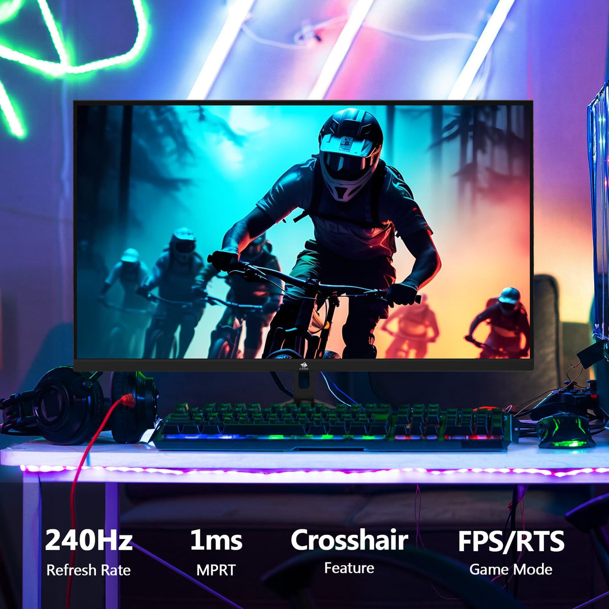 UG25F 1ms response time supports quick pixel transitions in fast games