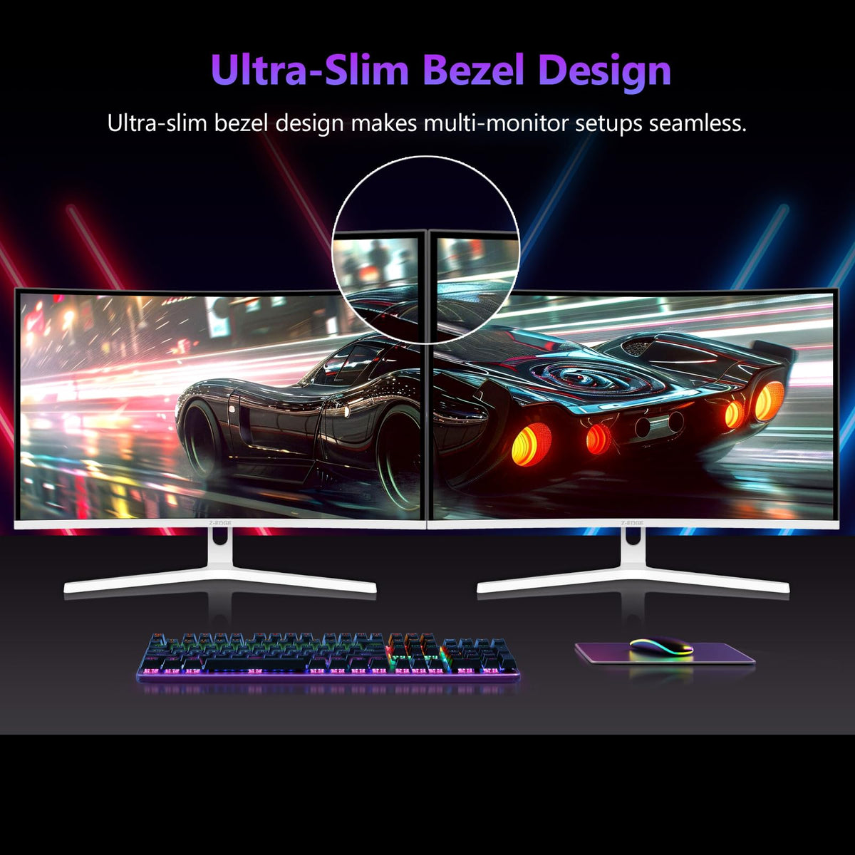 UG27H ergonomic stand supports comfortable long sessions.