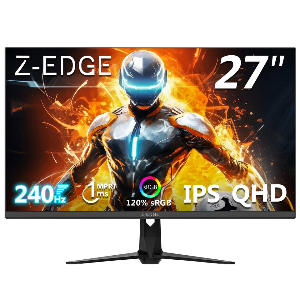 Z Z-EDGE UG27QS front view highlighting crisp 2K visuals for immersive gaming