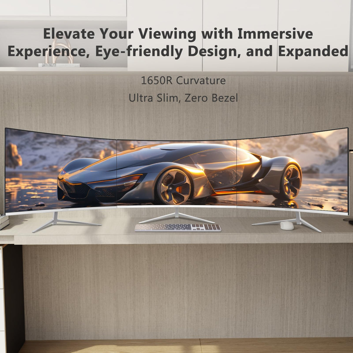 Z Z-EDGE 24-inch curved monitor 178-degree view, expansive display for cinematic content.