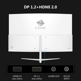 Z Z-EDGE 24-inch curved monitor frameless design, supports compact multi-monitor setups.