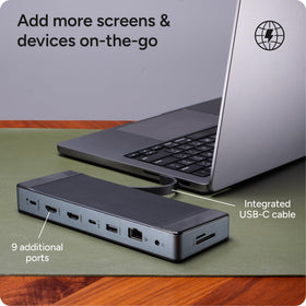 zagg hub folded USB-C cable tucked into body for tidy travel and cable protection