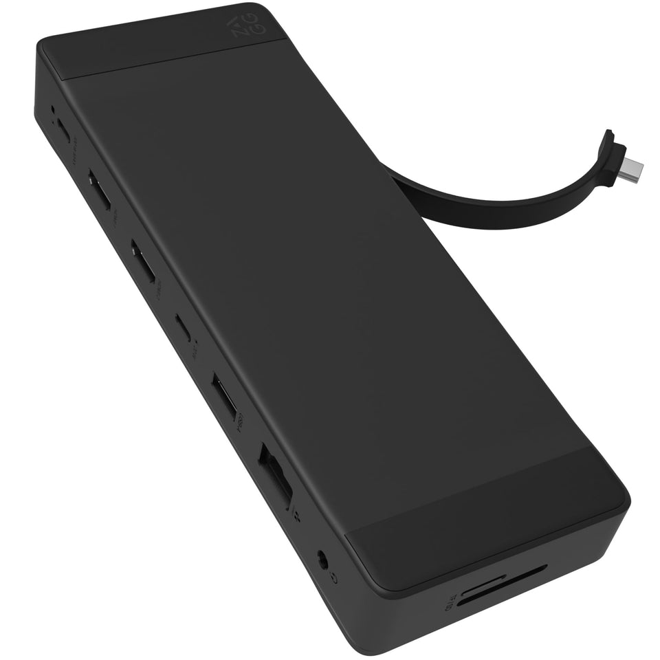 zagg hub front view showing all ports and compact design, enabling versatile connectivity