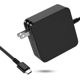 Zaidtek 65W USB-C laptop charger front view, highlighting portable design and readiness for daily use