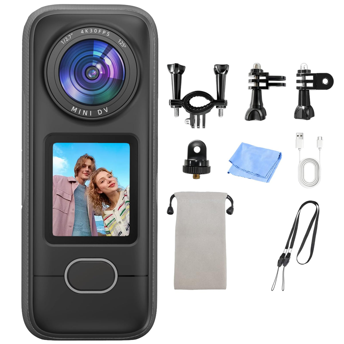 Zakotu 4K action camera captures crisp 4K video for immersive adventures.
