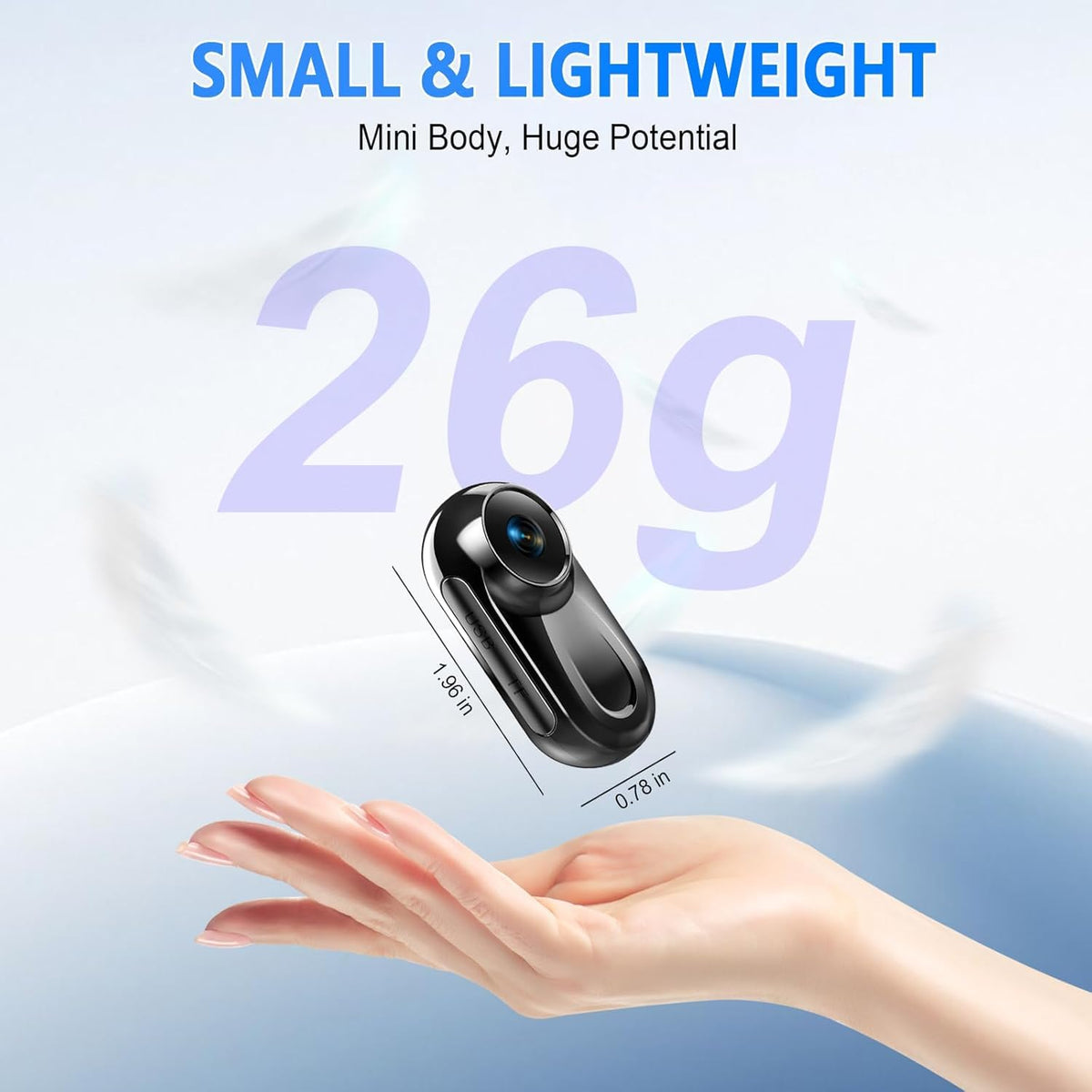 Zakotu mini body camera with 360° rotation mount for flexible angles