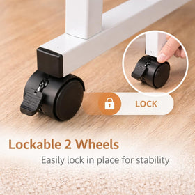 Portable laptop cart on wheels enables easy mobility for tasks