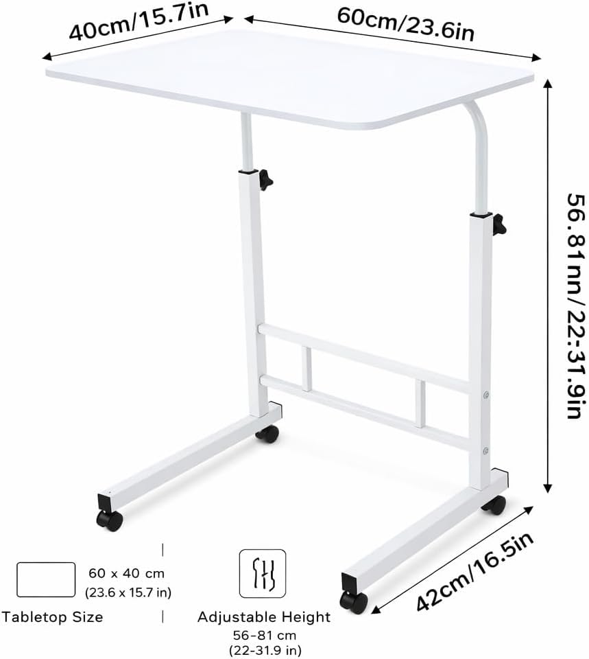 Compact standing desk on wheels fits tight spaces for home offices