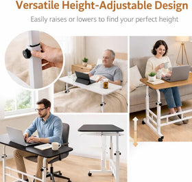 Teacher standing rolling desk serves as a movable classroom podium