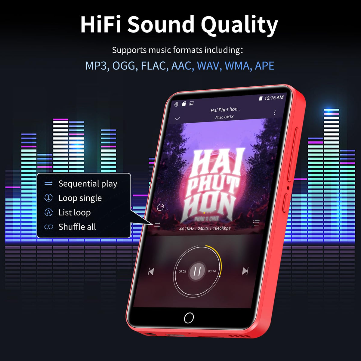ZAQE MP3 FM radio tuner for live broadcasts.
