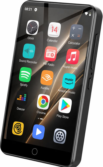 ZAQE MP3 Player Bluetooth and WiFi enables quick wireless connections to headphones and speakers.