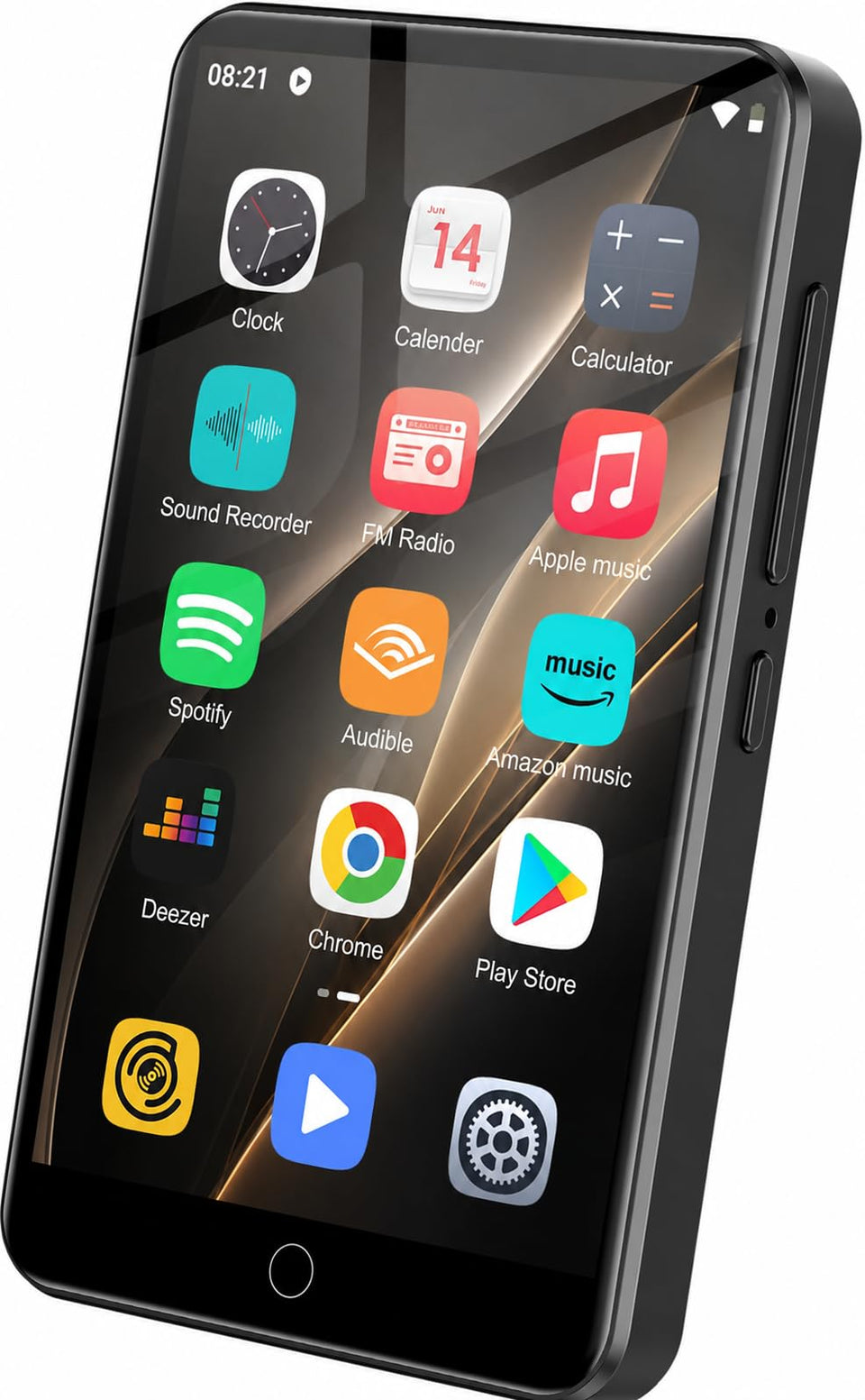 ZAQE MP3 Player Bluetooth and WiFi enables quick wireless connections to headphones and speakers.