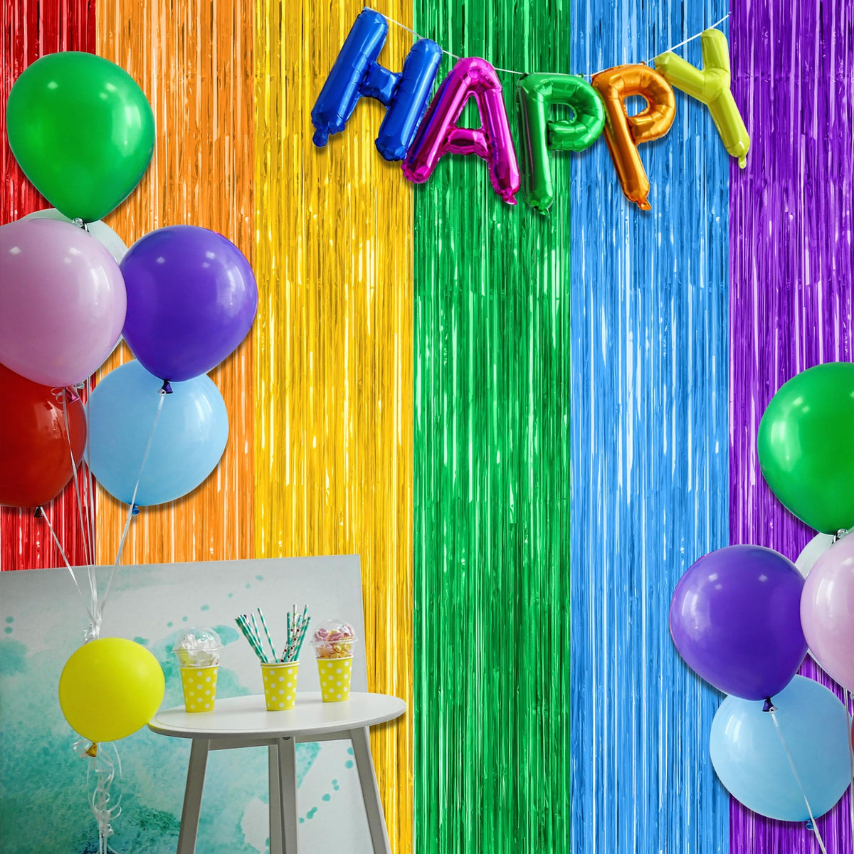 ZATAYE 3.28 ft by 7.05 ft rainbow backdrop covers walls quickly