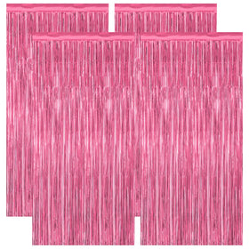 ZATAYE 4-pack pink fringe backdrop for vibrant photos and events