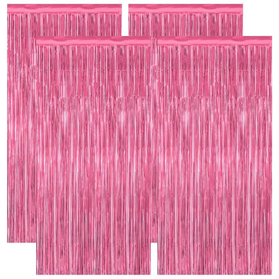 ZATAYE 4-pack pink fringe backdrop for vibrant photos and events