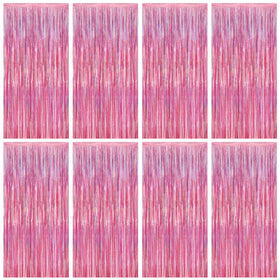 ZATAYE pink fringe backdrop for a sparkling photo booth at celebrations