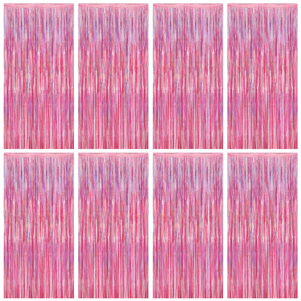 ZATAYE pink fringe backdrop for a sparkling photo booth at celebrations