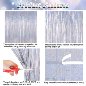 ZATAYE disco foil curtain shines under lights for dance vibes.