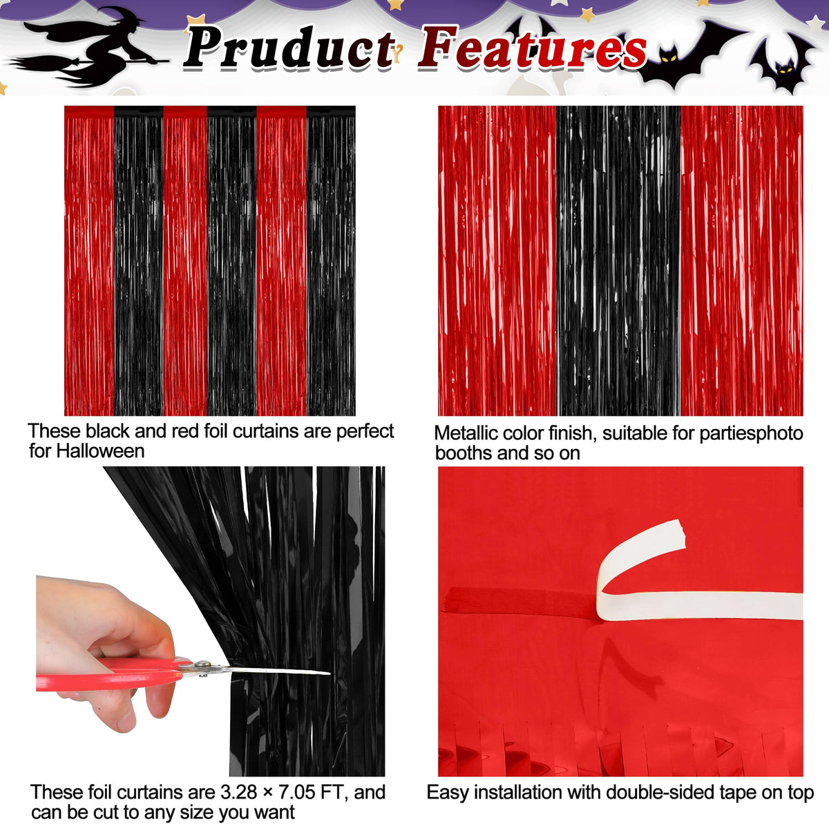 ZATAYE easy peel-and-stick installation simplifies Halloween decorating.